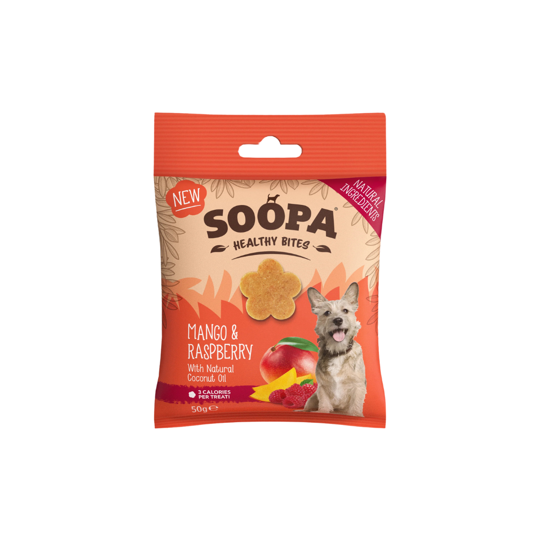 Soopa bocados perro mango y frambuesa