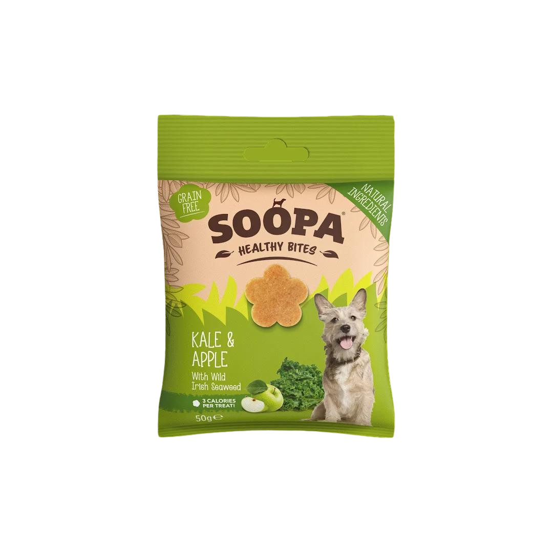 Soopa snacks bocado kale manzana perro