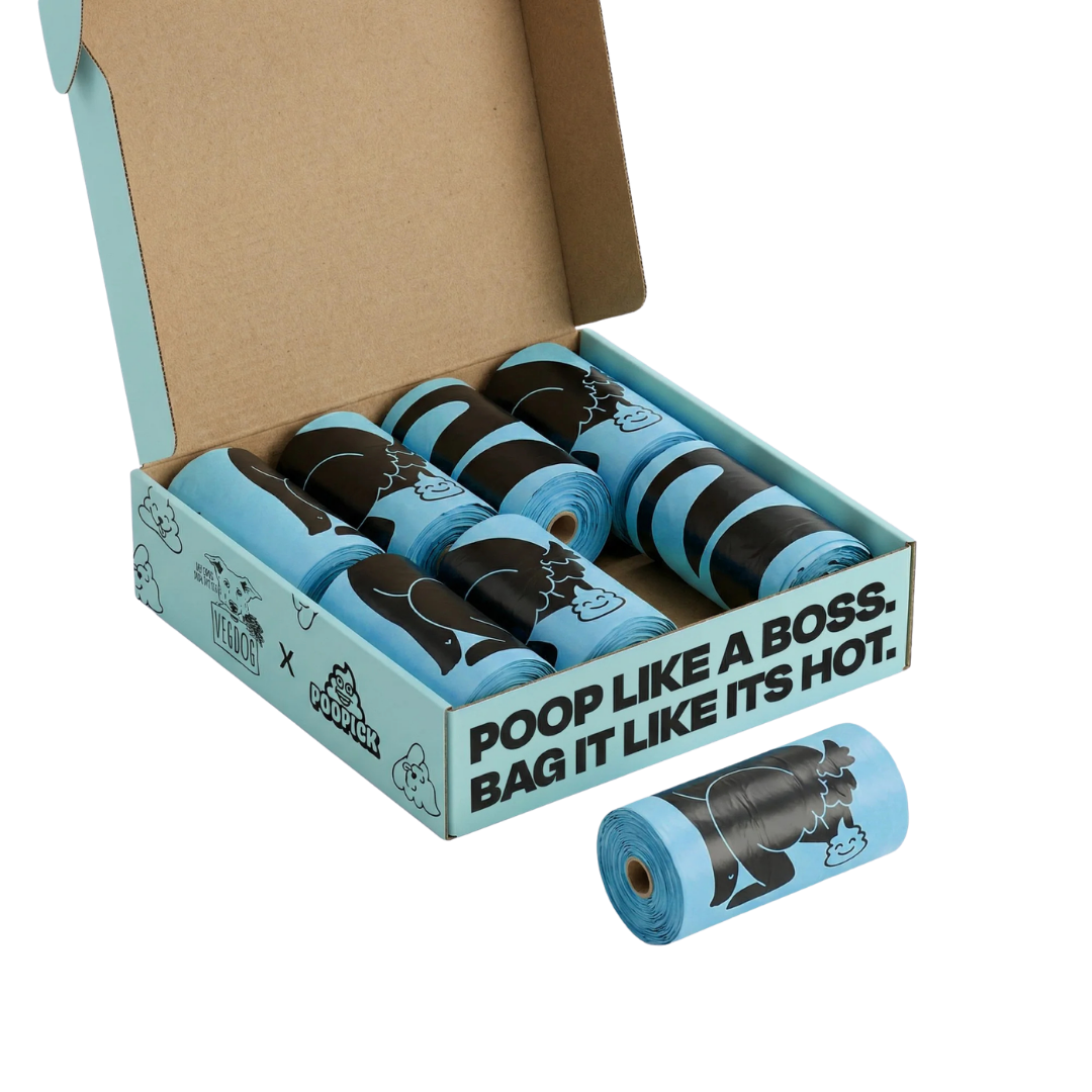 Bolsas biodegradables para excrementos Vegdog, 120 bolsas