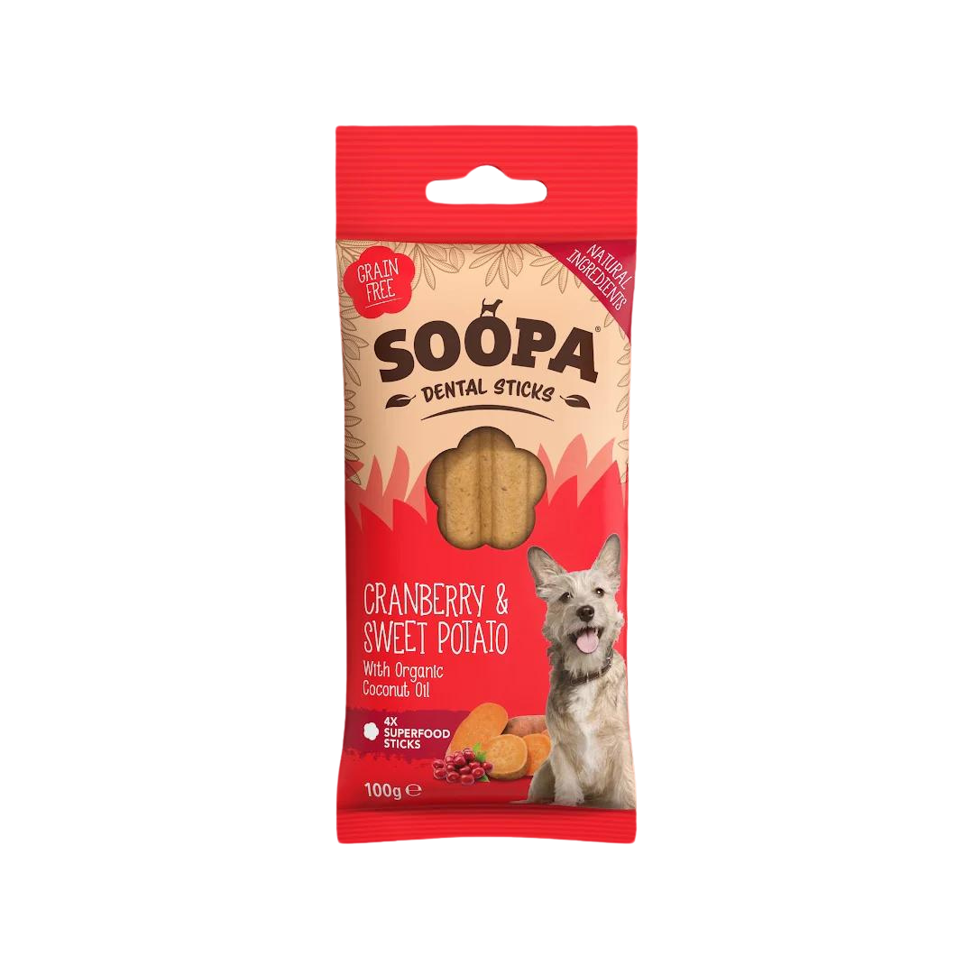Soopa snacks palitos arándano boniato perro