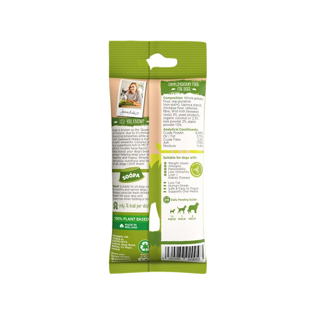 Soopa snacks palitos kale manzana perro