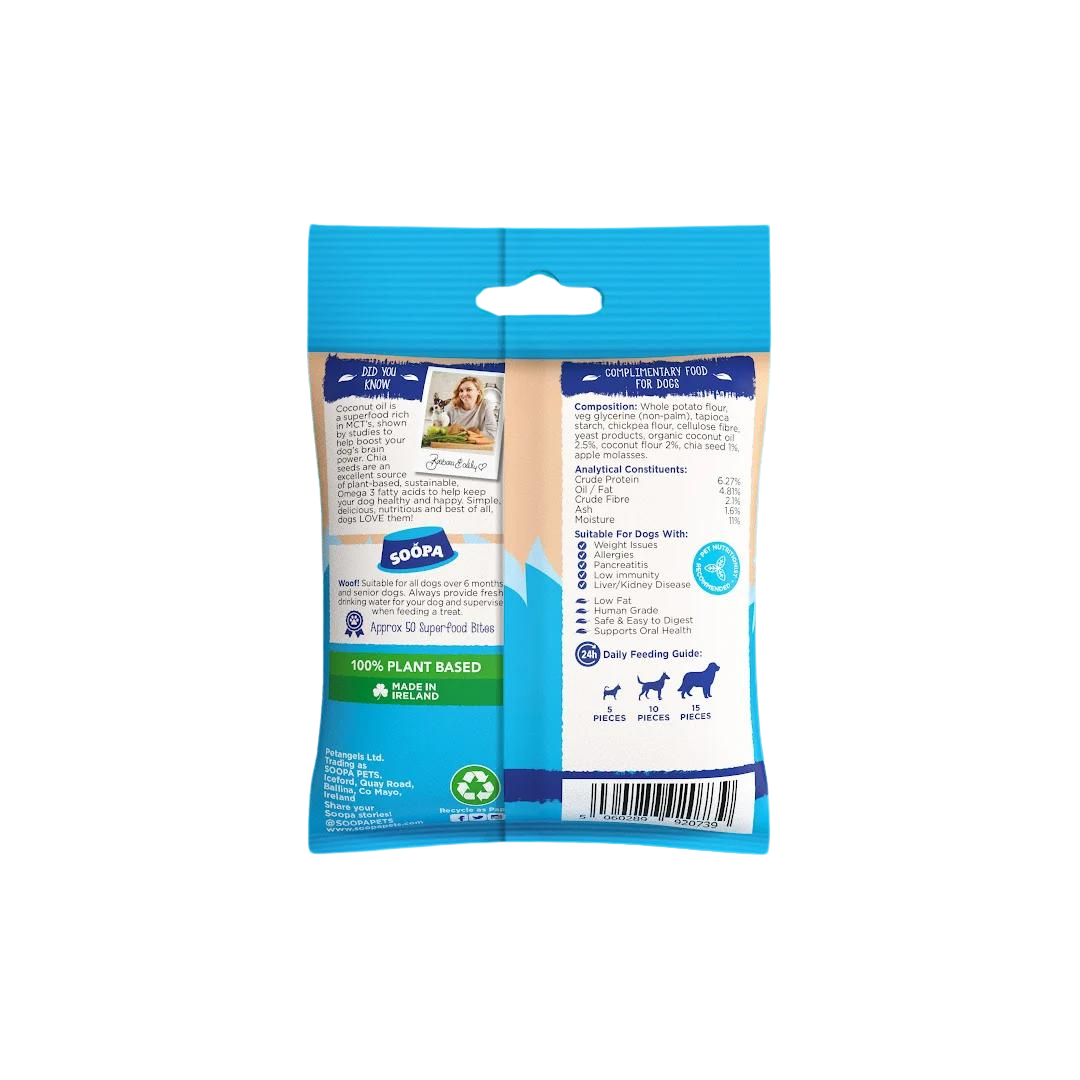 Soopa snacks bocado coco chia perro