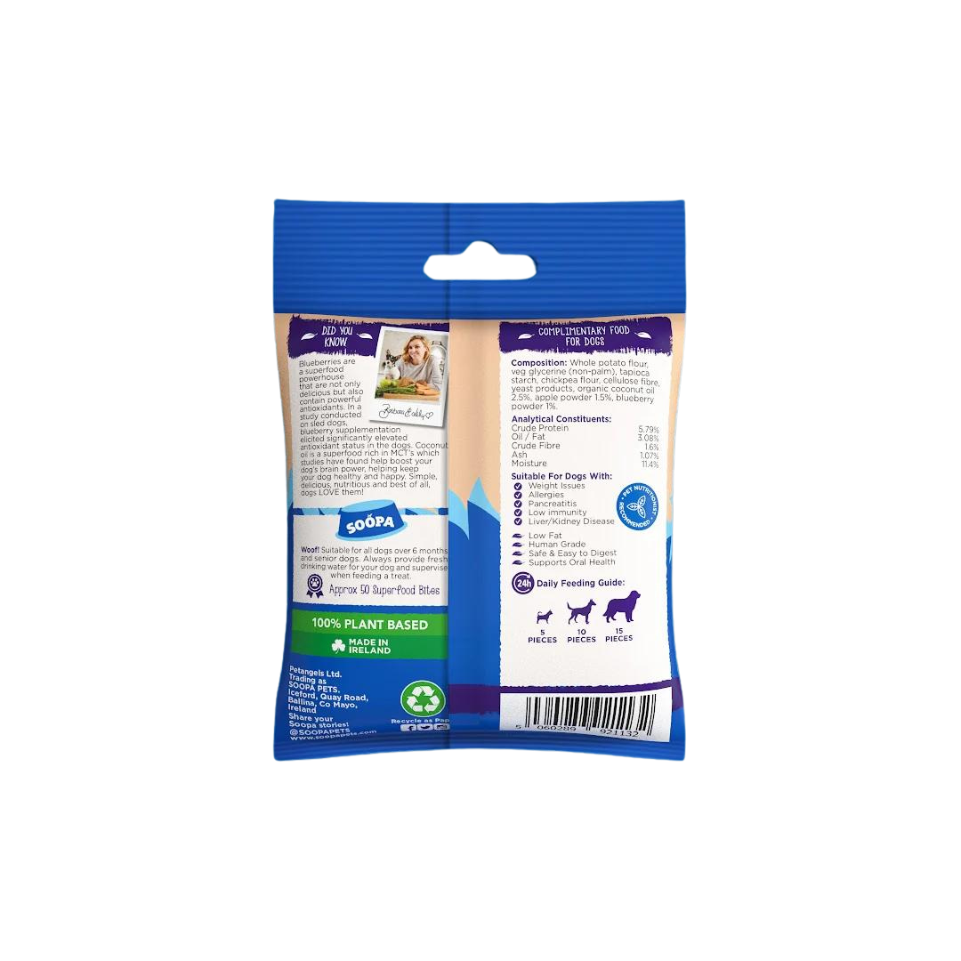 Soopa snacks bocados manzana perro