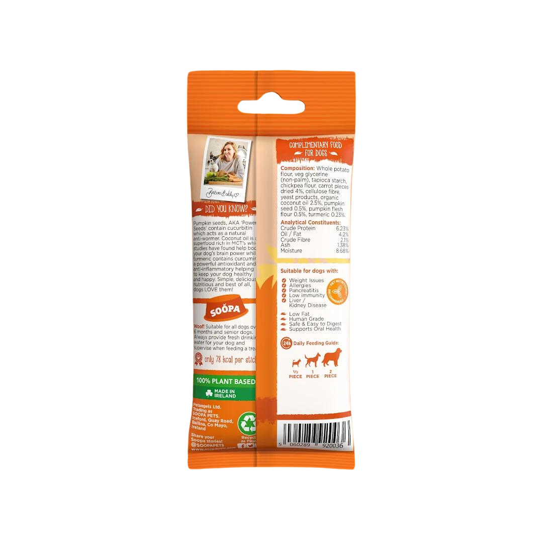 Soopa snacks palitos zanahoria calabaza perro