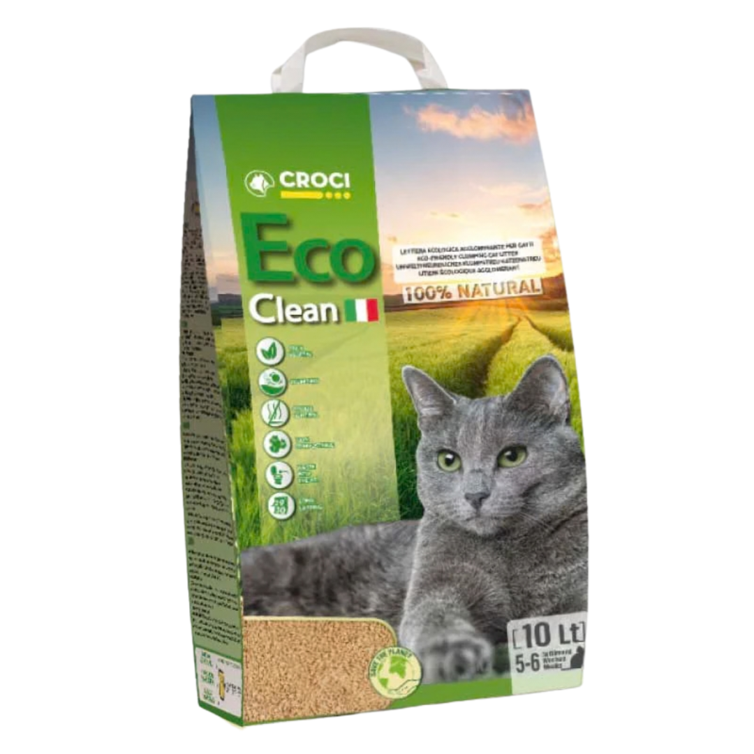 Arena vegetal para gato Eco Clean Croci aglomerante y biodregadable