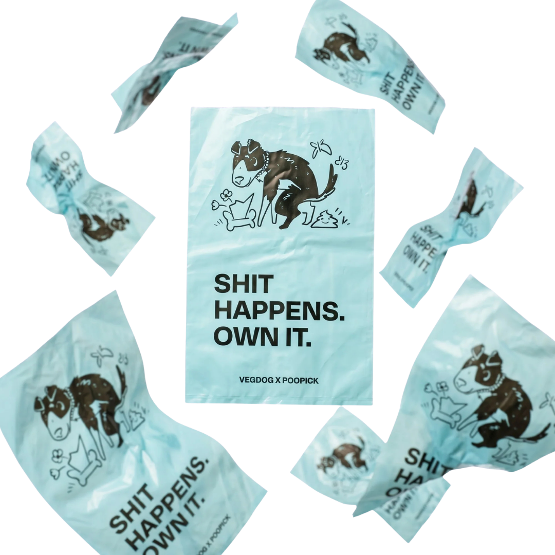 Bolsas biodegradables para excrementos Vegdog, 120 bolsas