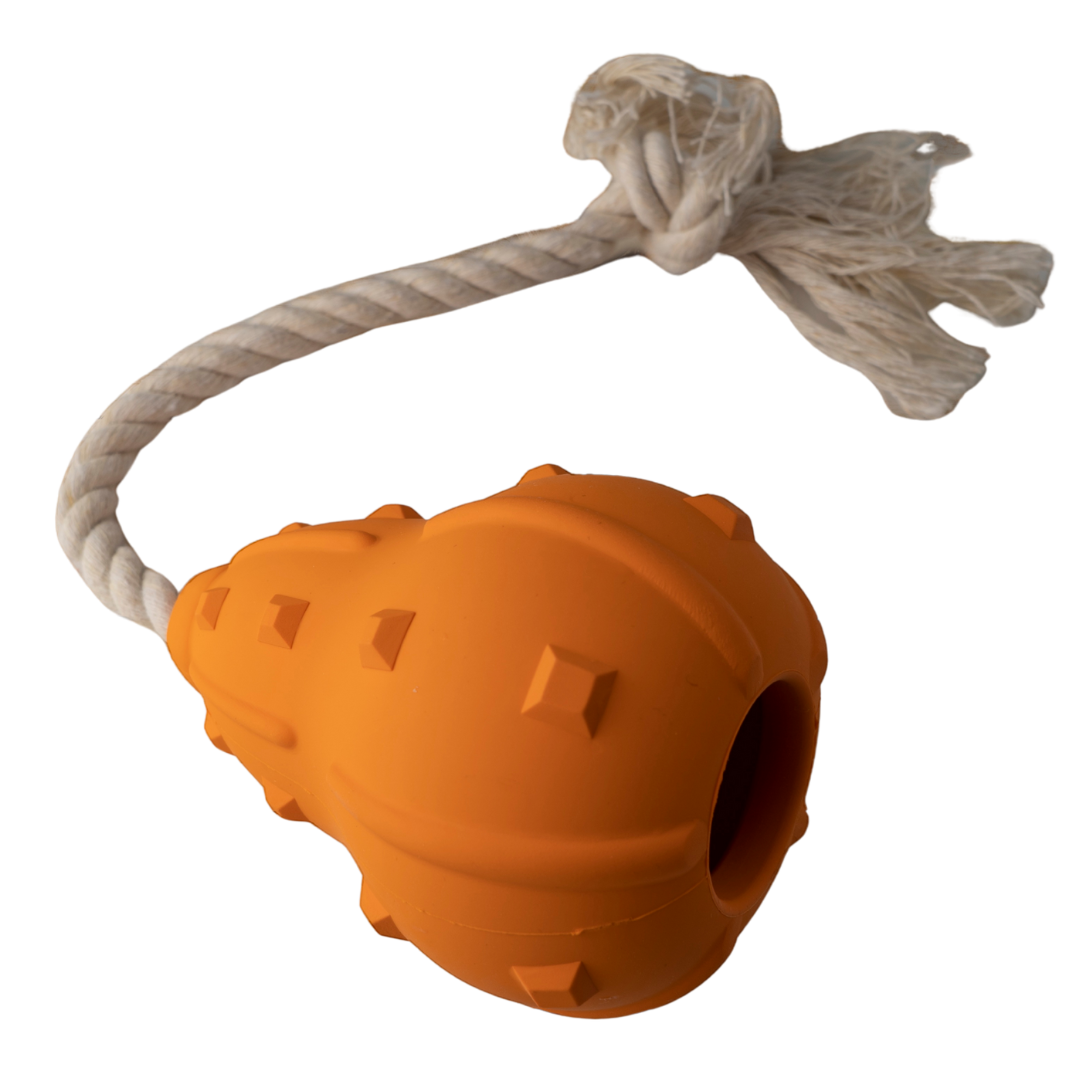 Dispensador de snacks calabaza para perro caucho natural