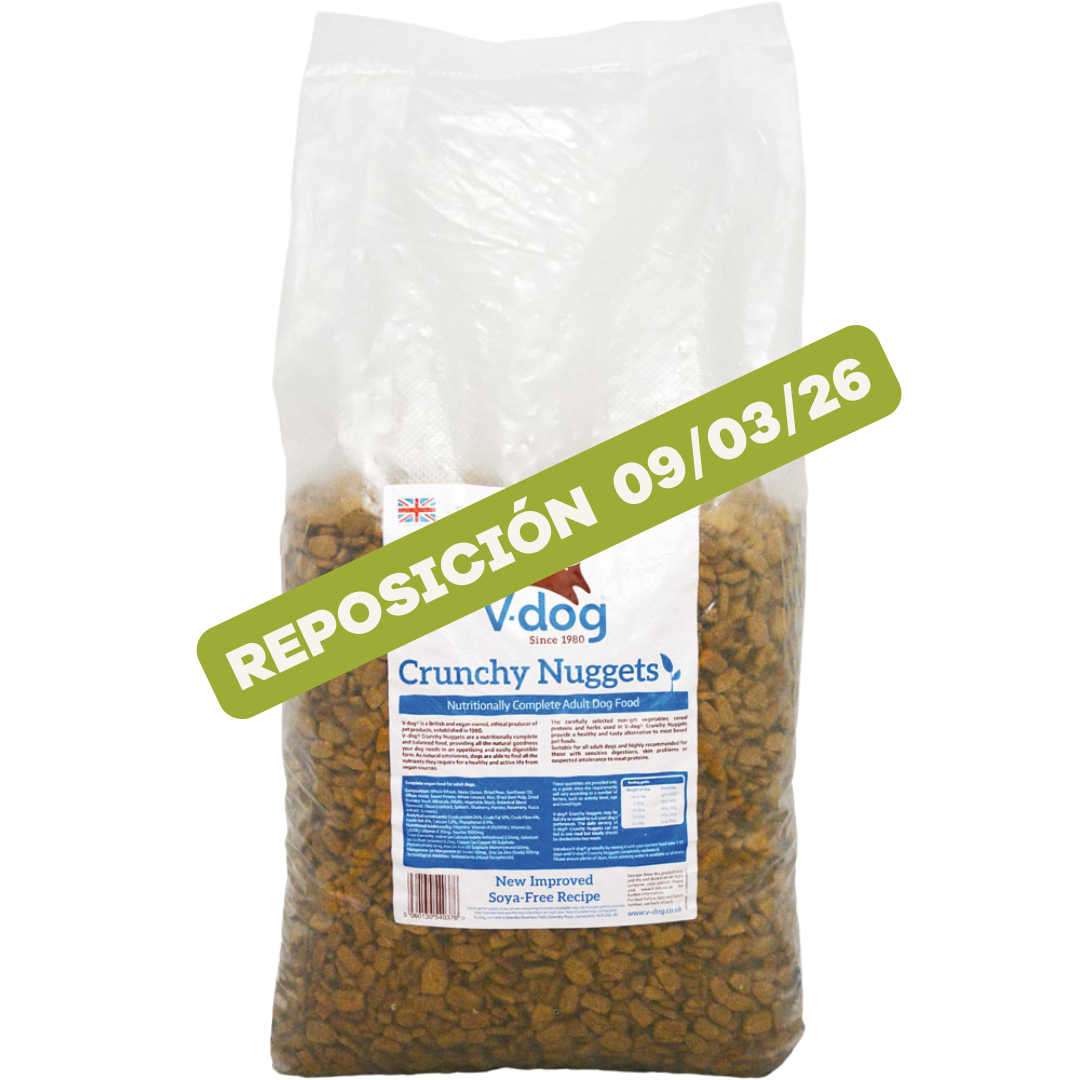 Crunchy Nuggets V-Dog, comida para perro, 15kg