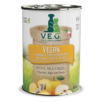 V.E.G. comida húmeda patata manzana perro