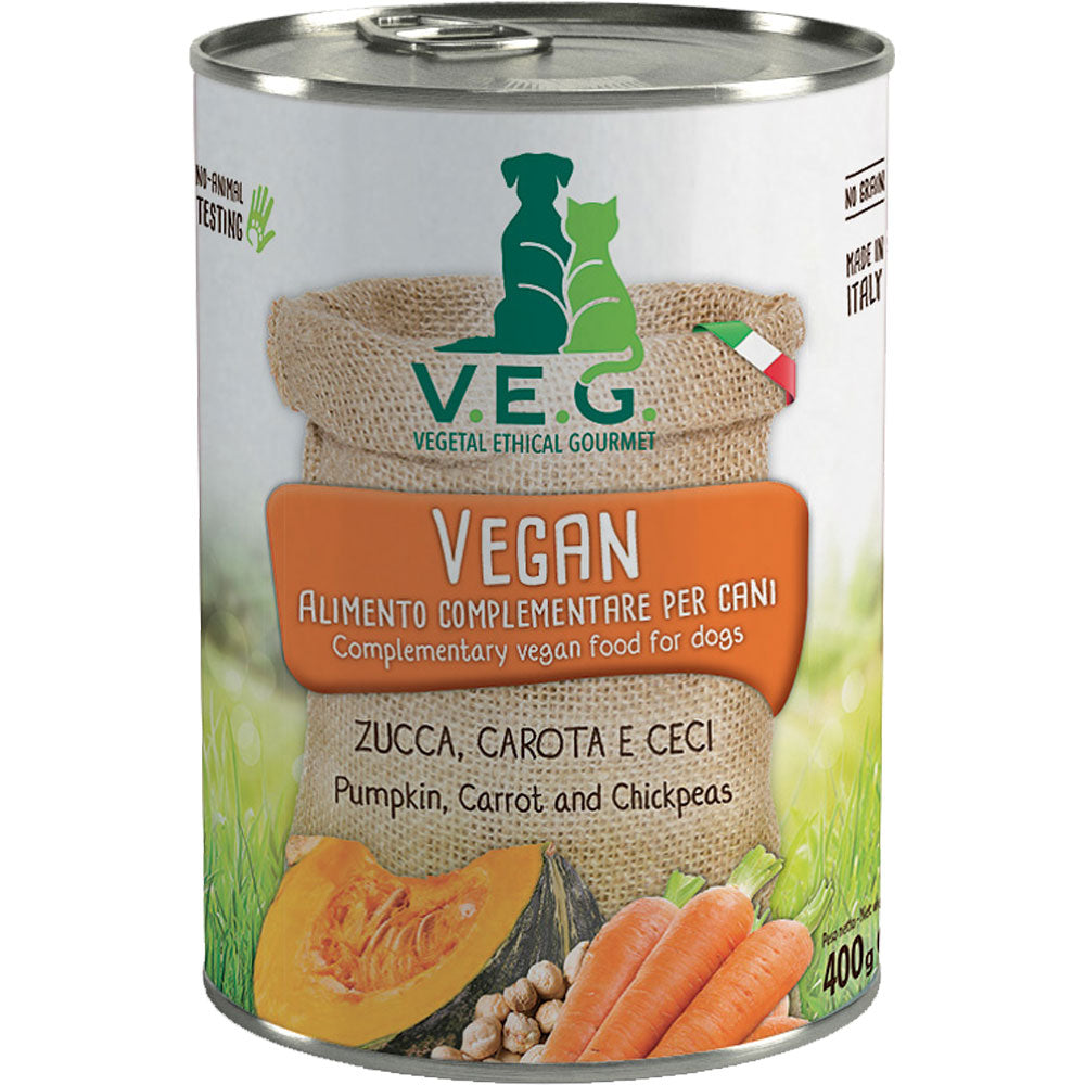 V.E.G. comida húmeda calabaza zanahoria garbanzo perro