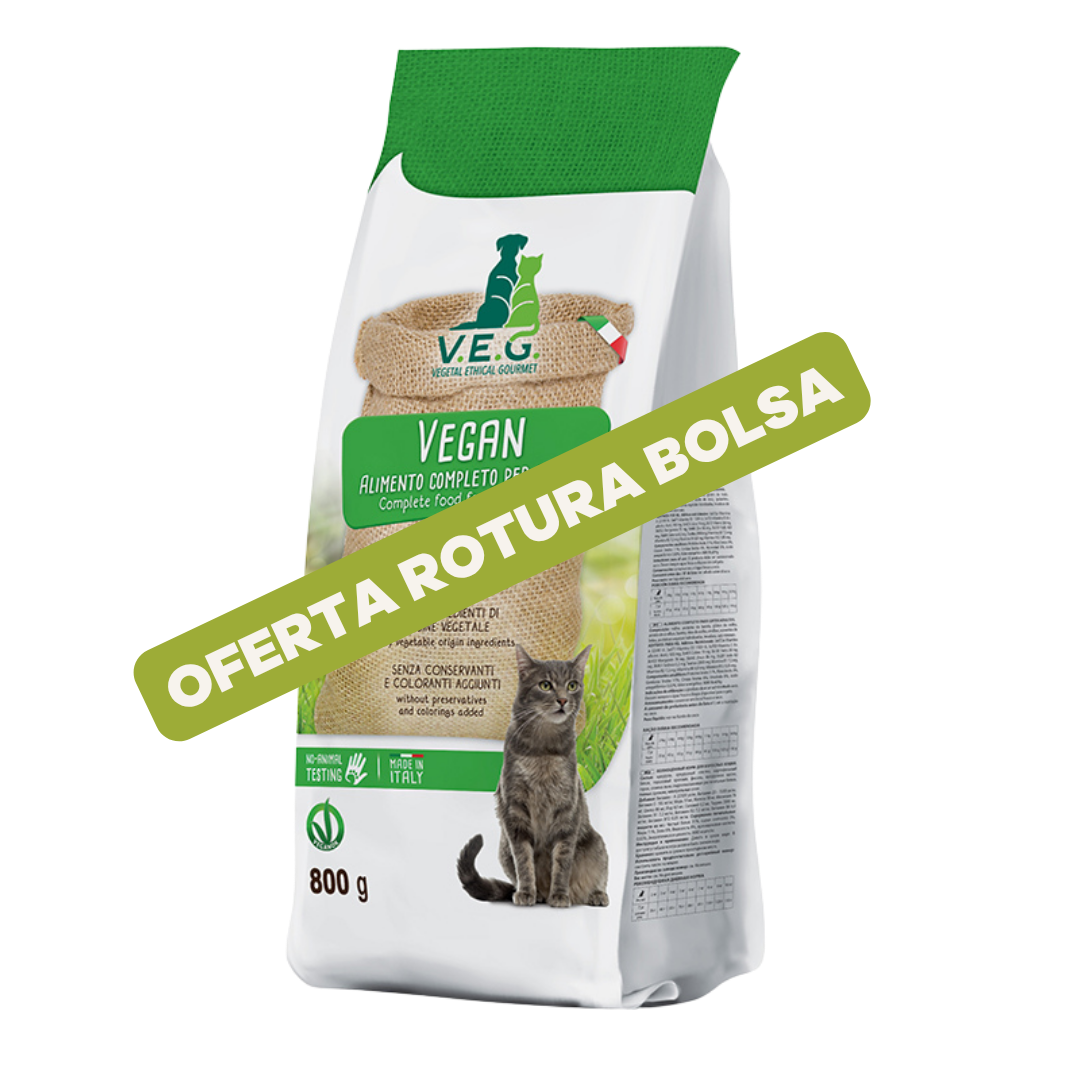 *Oferta* V.E.G. alimento completo para gato, saco 800g