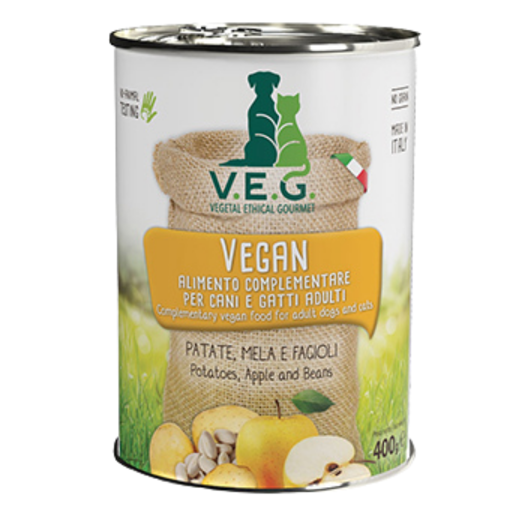 V.E.G. Comida húmeda para perros y gatos de patata, manzana y alubia