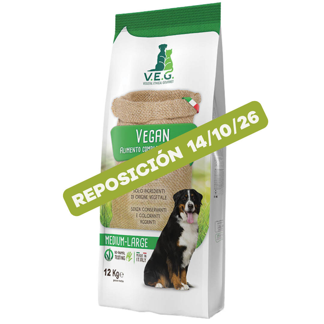 V.E.G. alimento completo para perro mediano y grande, saco 12kg
