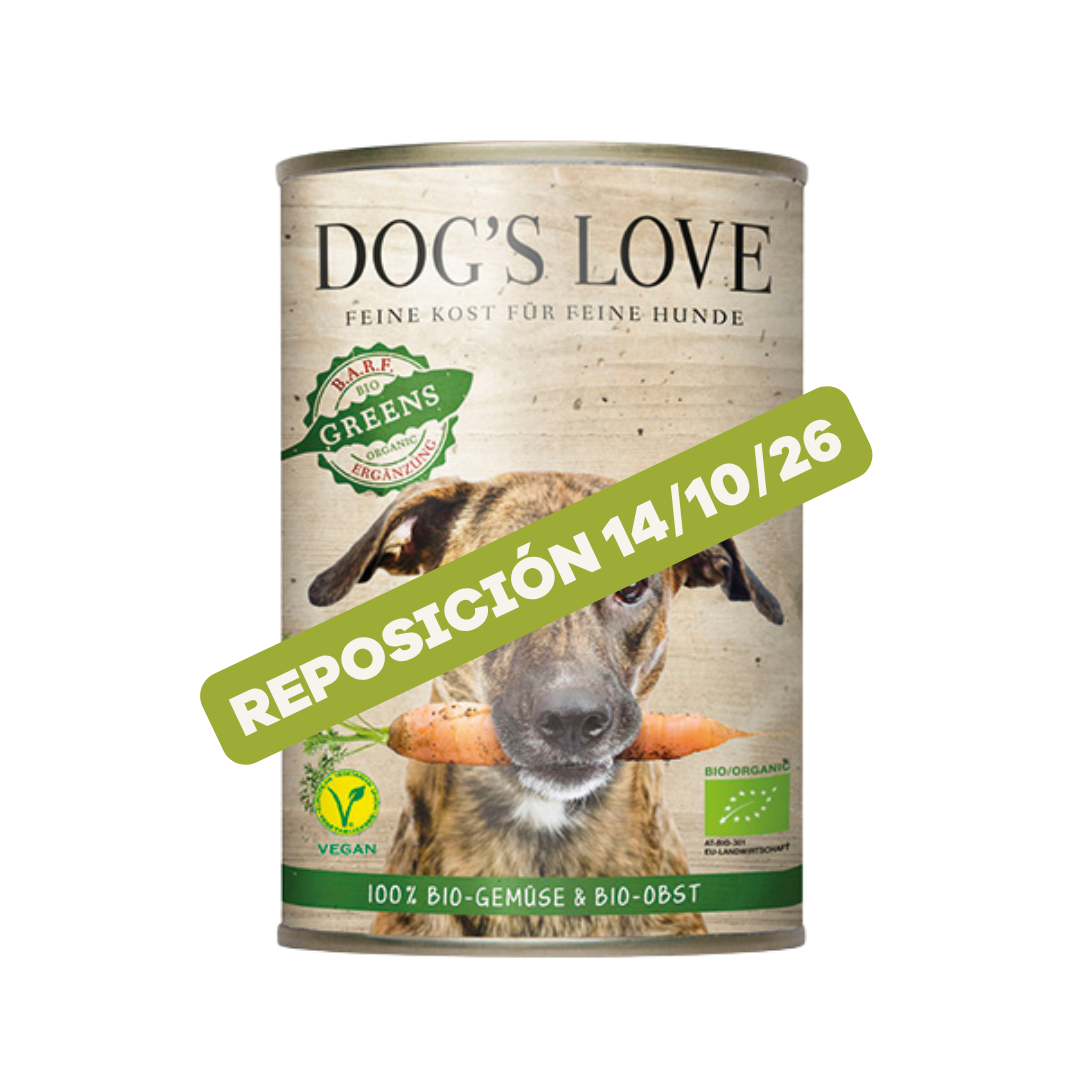 Comida complementaria Dog's Love Bio - verde. Lata 400gr