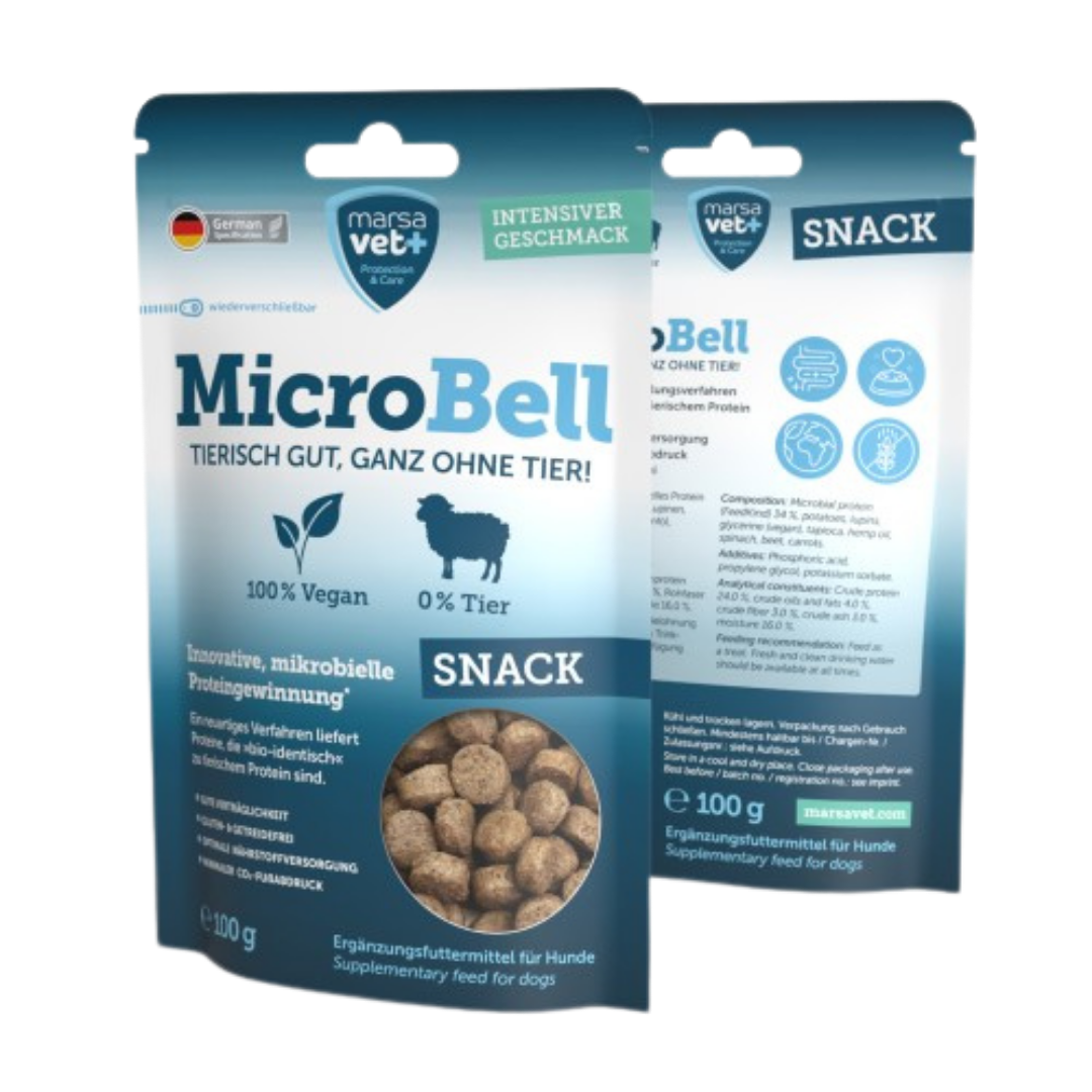 Snacks Microbell con proteina microbiana para perro 100g