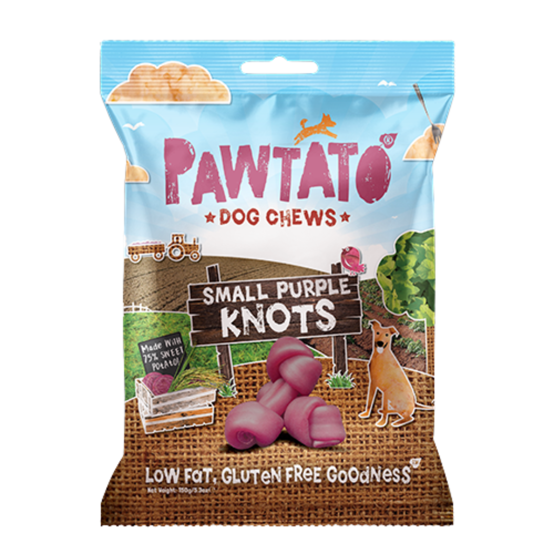 Pawtato snacks nudos morados perro