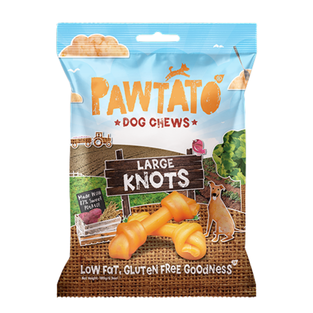 Pawtato snacks nudos grandes perro