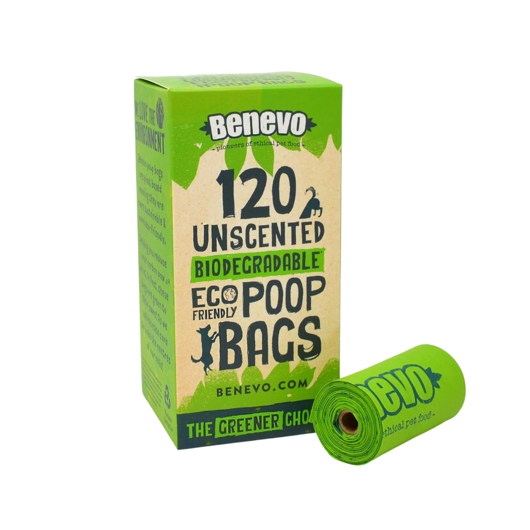 Bolsas compostables para excrementos Benevo para perros, 120 bolsas