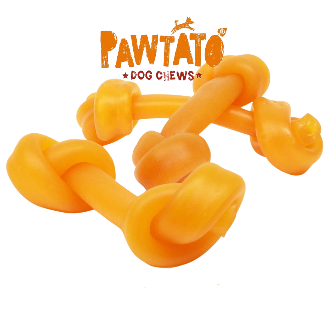 Pawtato snacks nudos grandes perro detalle