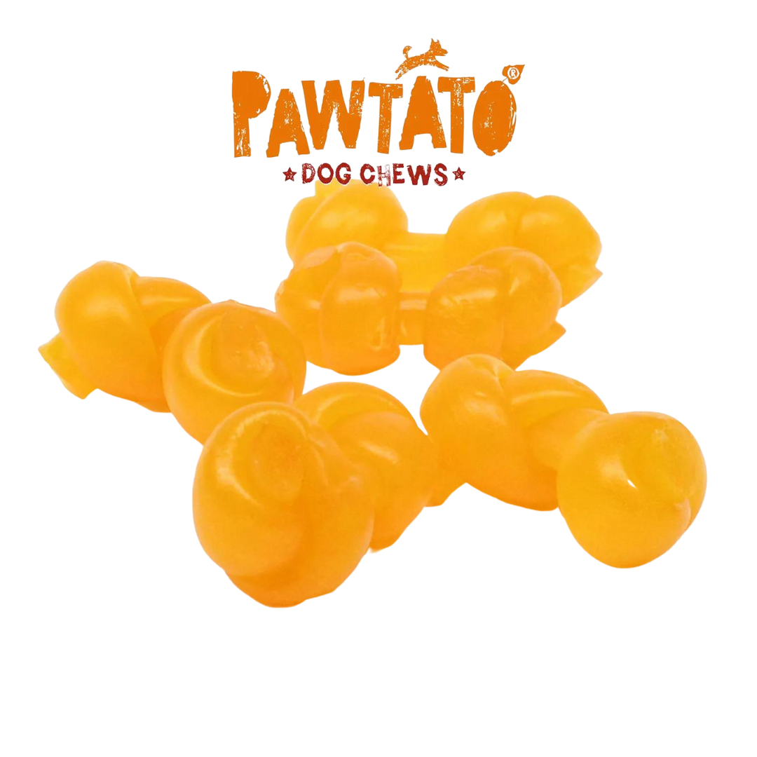 Pawtato snacks nudos pequeños perro detalle